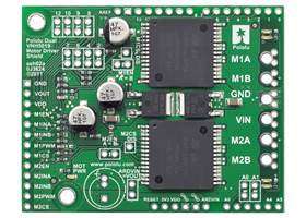 Pololu dual VNH5019 motor driver shield for Arduino - top